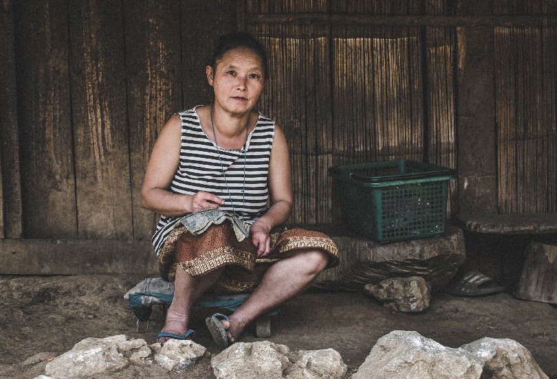 woman sitting down