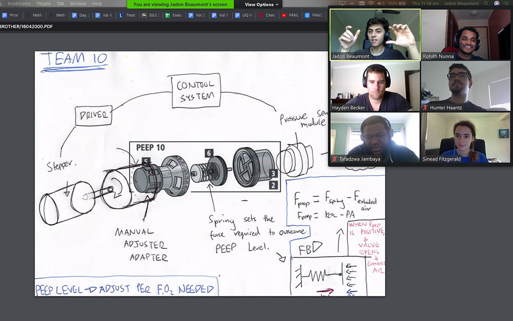 Ventilator Hackathon UQ video call