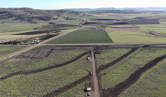 aerial view of solar farm