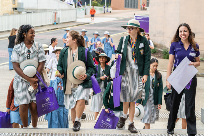 Female high school students visiting the University of Queensland