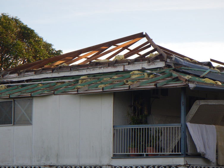 Loss of roof sheeting