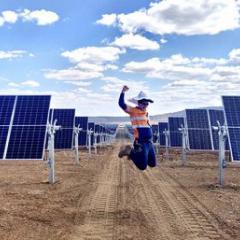 image of solar panels in field