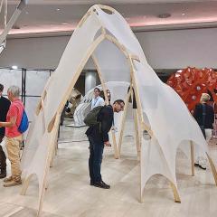 man in timber structure