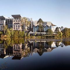 View of General Purpose South Building and Advanced Engineering Building across the lake on St Lucia Campus
