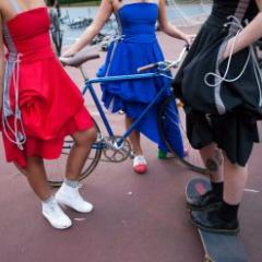 models wearing range of commuter wear designed by Gemma Baxter