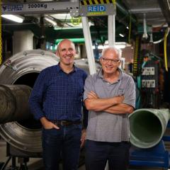 Professor Richard Morgan (right) with Professor Michael Smart
