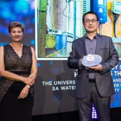 Queensland Australian Water Association Branch President Nicole Davis and Dr Shihu Hu