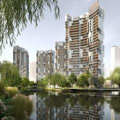 Luxe Lakes Towers in Chengdu China, designed by John Wardle Architects