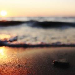 waves on beach at sunrise at Bribie Island