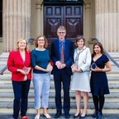 (L-R) Ms Inge Matt, Dr Barbara Maenhaut, Associate Professor Tim McIntyre, Dr Chris Landorf, Ms Rhea Jain