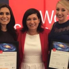 Dr Nasim Amiralian, Minister Leeanne Enoch and Ms Jordan Debono at the Women in STEM awards.