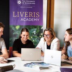 Professor Peta Ashworth with Liveris Academy Scholars