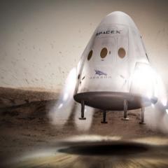 representative image of spacex spacecraft landing on mars