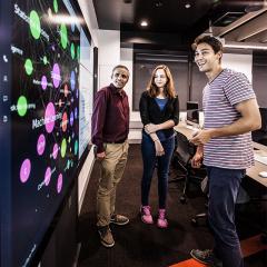 students looking at screen