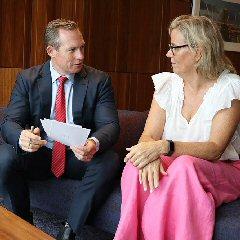 Minister for Energy, Renewables and Hydrogen & Minister for Public Works and Procurement, the Hon. Mick de Brenni and Professor Peta Ashworth OAM