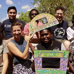 members of the Ngukurr Language Centre with CoEDL members. Photo by Shaina Russell