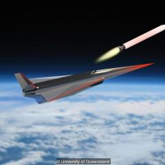 photo of rocket in space