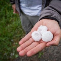 hand holding hail