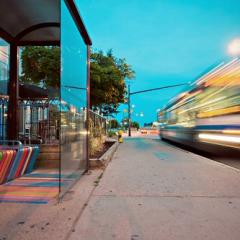 long exposure photo of public road