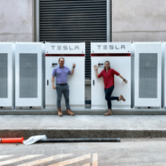 tesla battery installation at UQ