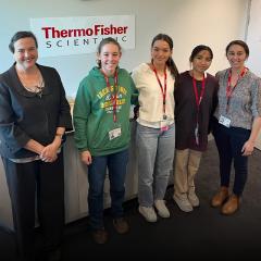 Group of students and engineers at Thermo Fisher's office