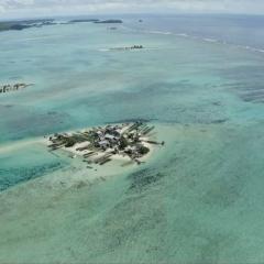aerial photo of a habitated island