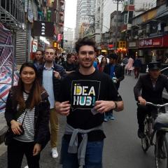 student in Shanghai street