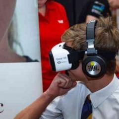 student using VR technology