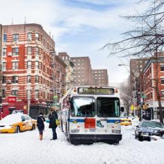 Heavy snow can stop traffic altogether, as in New York in winter 2010.  Chris Ford/Flickr, CC BY-NC
