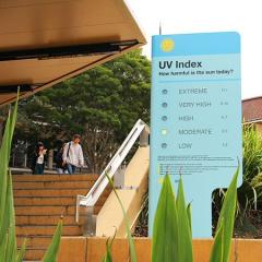The UV Index sign designed and built by UQ electrical engineering student, James Cooney.