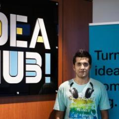 student outside UQ Idea Hub office