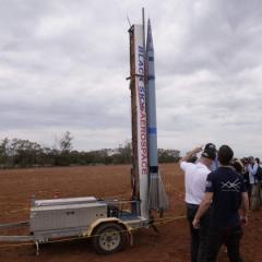 rocket launch mechanism located in open field