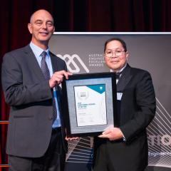 Adjunct Associate Professor Dr Harry Asche presented with best engineers in the State award