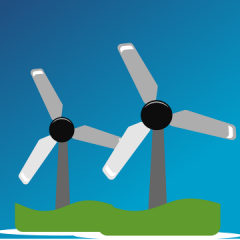 computer-generated image of a wind farm