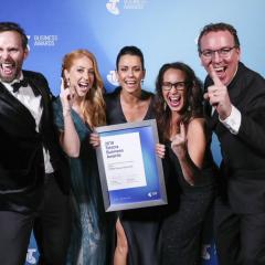 Photo of Telstra Business Award winning team members